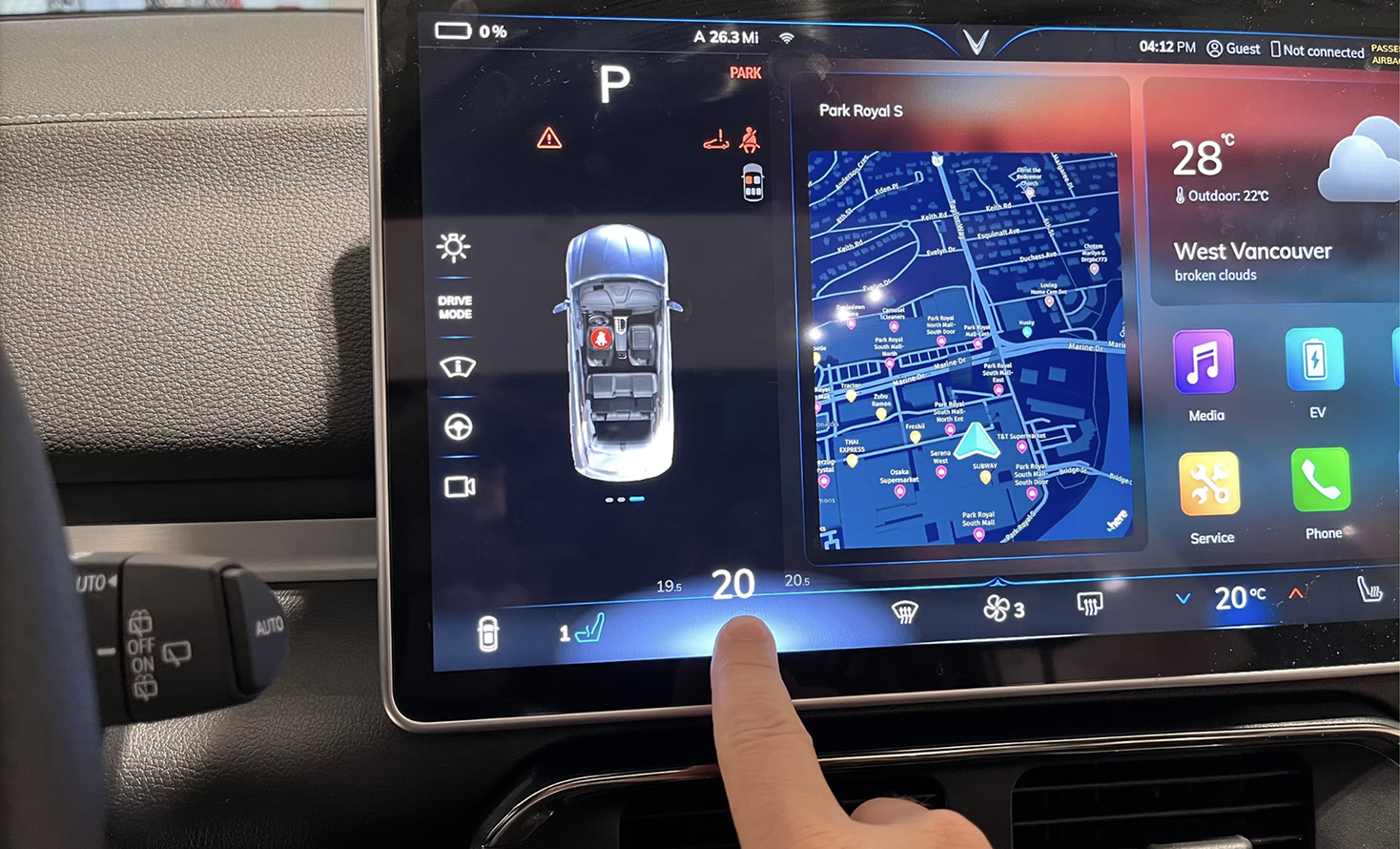 Digital knob swipe gesture